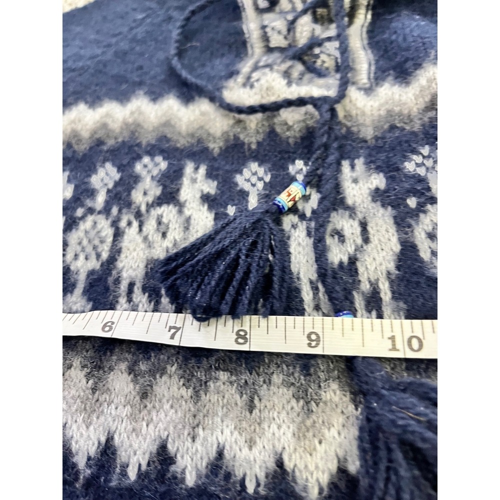 Vintage Alpaca Connection XL Hooded Alpaca Wool Tunic Mini Dress Llama Fringe - Picture 9 of 12